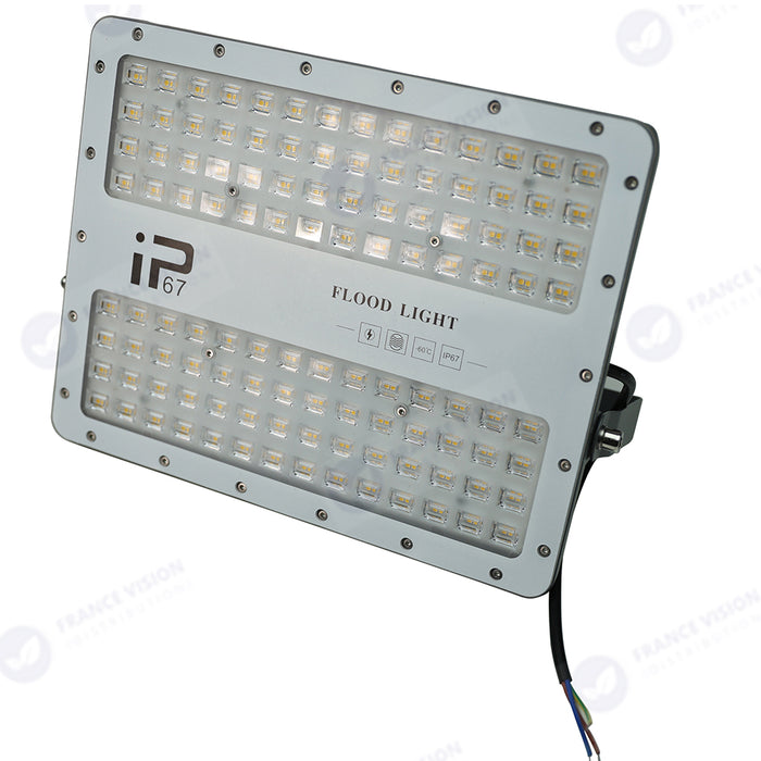 Lot de 8x Projecteurs LED filaires - Série ELITE - 300 Watts - 36 000 Lumens - 120 Lumens / Watt -  Angle 140x70° - IP67 - Protection à l'impact IK08 - 37 x 27 x 4 cm - Couleur 3000k