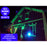 Projecteur LED solaire - Série WARRIOR RGBW (Multicolores + Blanc) - 100 Watts - Angle 120° - Lampe 26 x 20 x 6 cm - IP67 - Avec télécommande - Avec capteur crépusculaire - Bluetooth - Rythme musical