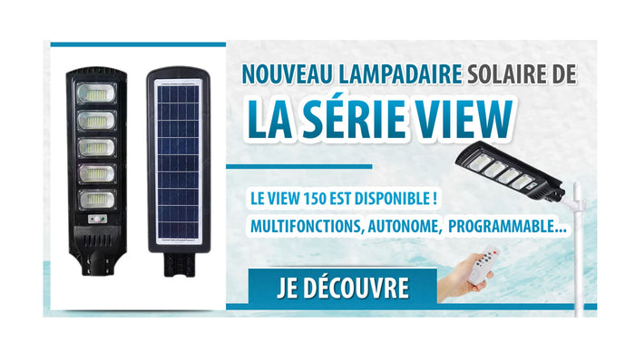 [NOUVEAU]Solaire - Luminaire LED pour Candélabre / Lampe de rue et parking - Série VIEW 150 Watts