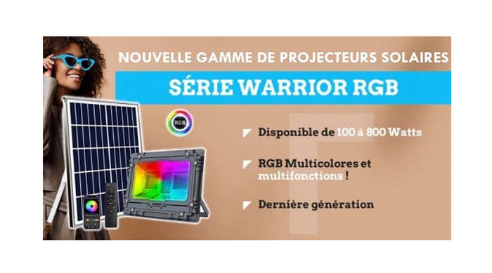 [MULTICOLORES] Projecteur LED solaire - Série WARRIOR RGB