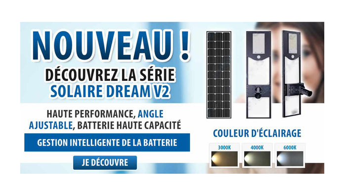 [NOUVEAU] Lampe de rue solaire ajustable - Série DREAM V2