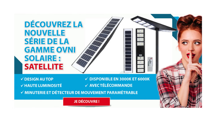[NOUVELLE DÉCLINAISON] Lampadaire solaire pour extérieur - Série OVNI SATELLITE - 3000K