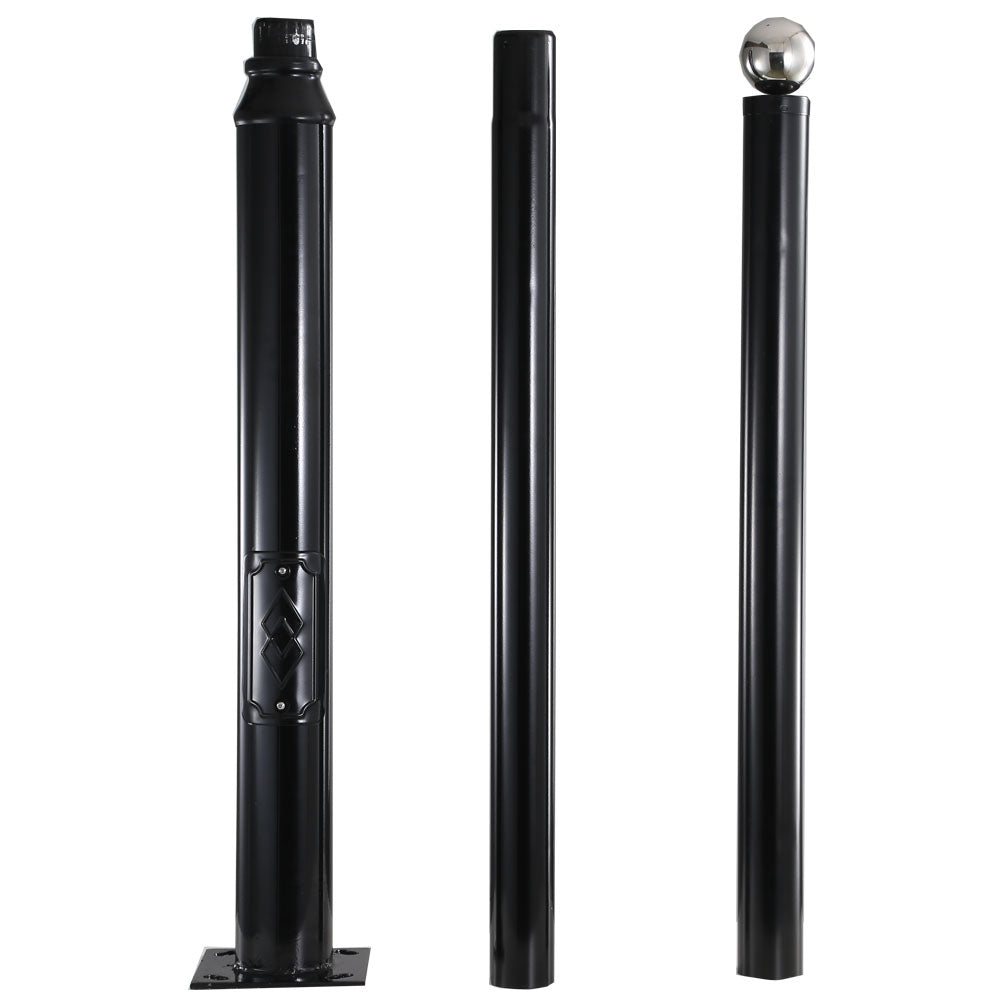 Support De Lampe Extérieur 50 Cm - Poteau D'éclairage En Fer Noir Pour Lampadaire Solaire Ou Mural