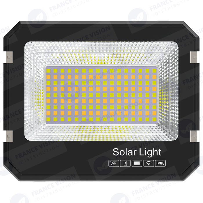 Lot de 5x Projecteurs LED solaire  Série AJUST V3 - CCT (Couleur Changeante en Température ) - Rendu lumineux 400 Watts - 2800 Lumens - 120° - IP65 - Lampe 36 x 30 x 5 cm - Panneau MONOCRISTALLIN 39 x 30 x 2 cm - Télécommande - Capteur crépusculaire