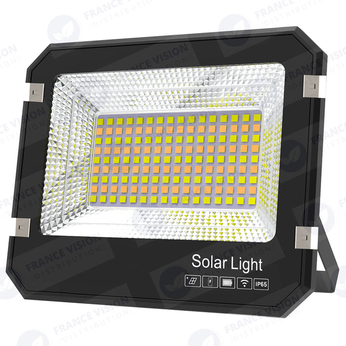 Lot de 5x Projecteurs LED solaire  Série AJUST V3 - CCT (Couleur Changeante en Température ) - Rendu lumineux 400 Watts - 2800 Lumens - 120° - IP65 - Lampe 36 x 30 x 5 cm - Panneau MONOCRISTALLIN 39 x 30 x 2 cm - Télécommande - Capteur crépusculaire