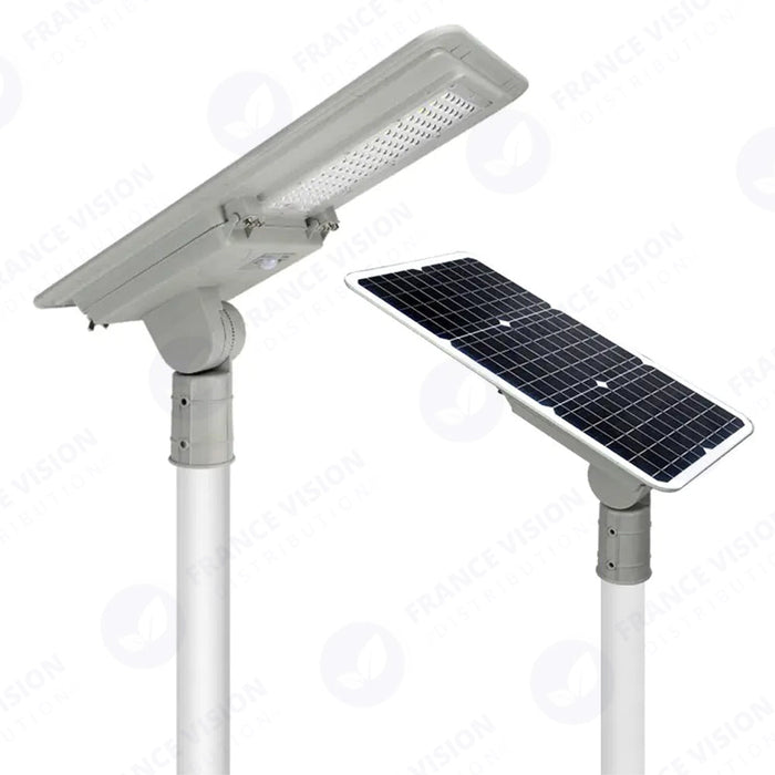 Lot de 6x Lampadaires LED solaires ajustables - Série FLEX SOLAR - 300 Watts - 2500 Lumens - Support  ajustable à 90° - IP65 -  Lampe 66 x 33 x 13 cm - Panneau MONOCRISTALLIN 61 x 32 cm - Détecteur de mouvement - Télécommande - 6000k - STRUCTURE ALUMINIUM