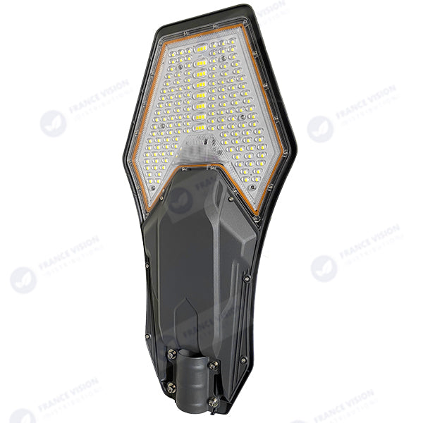 Lot de 5x Lampes de rue solaire - Série INTERSTELLAR ELITE 800 Watts - 5600 Lumens - Angle 150*70° - IP66 - Lampe 75 x 34 x 10 cm - Panneau MONO 67 x 45 x 3 cm - Contrôleur intelligent - Avec télécommande - 3000k - Support inclus - Capteur crépusculaire
