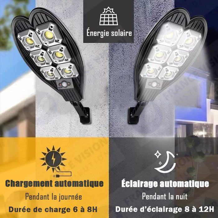 Lampe LED solaire pour extérieur - Série MULTI - 120 Watts - Angle 140° - IP65 - 55 x 37 x 18 cm - 3 Modes - Dimmable - COB LED - Télécommande - Détecteur de mouvement - Capteur crépusculaire - 6000k – Fonction détection 0% – 100%