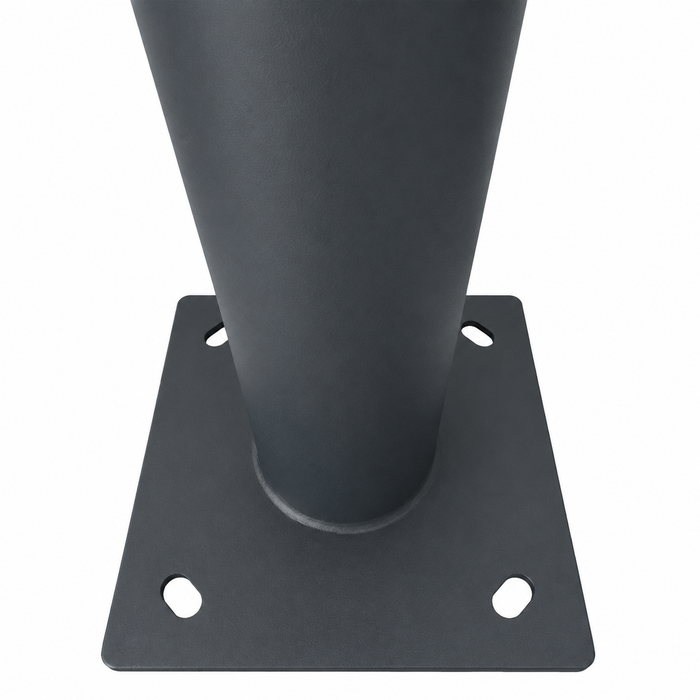 Mât / Poteau pour lampe de rue - Nouveau design - Série STANDARD V4 EVO avec TRAPPE - Vis antivol - 4 mètres - Entraxe latéral des trous 200mm -  Couleur Gris foncé - Finition épurée