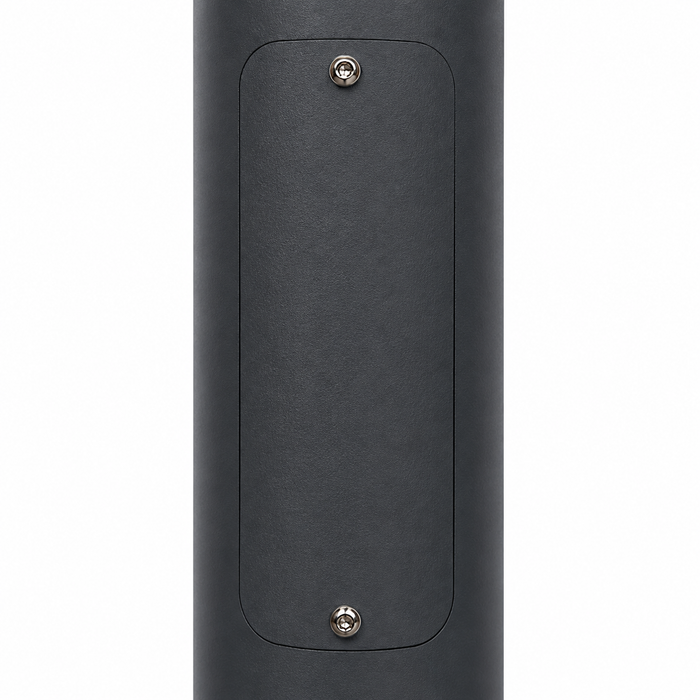 Mât / Poteau pour lampe de rue - Nouveau design - Série STANDARD V4 EVO avec TRAPPE - Vis antivol - 4 mètres - Entraxe latéral des trous 200mm -  Couleur Gris foncé - Finition épurée