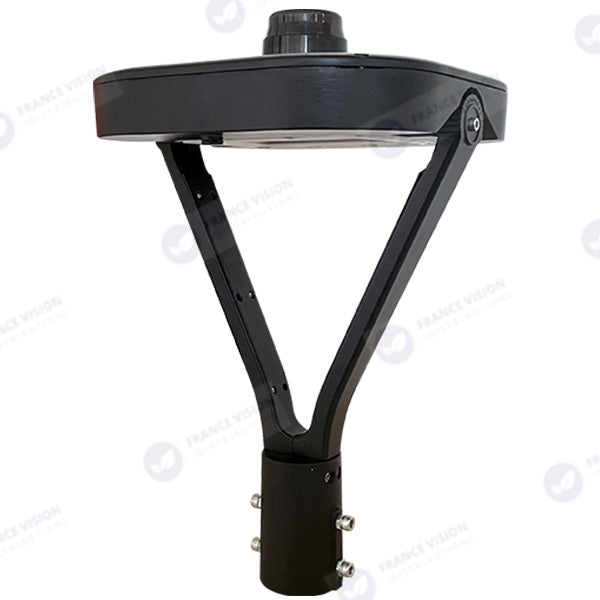Lot de 4x Lampes de jardin et parking filaires CCT (3000k/4000k/6500k) - Série OVALI V3 - 50 Watts - 8350 Lumens - 167 Lumens/watt - IK08 - IP66 - 120° ajustable - 44 x 30 x 30 cm - Tube d’insertion 48 / 60mm - Garantie 5 ans