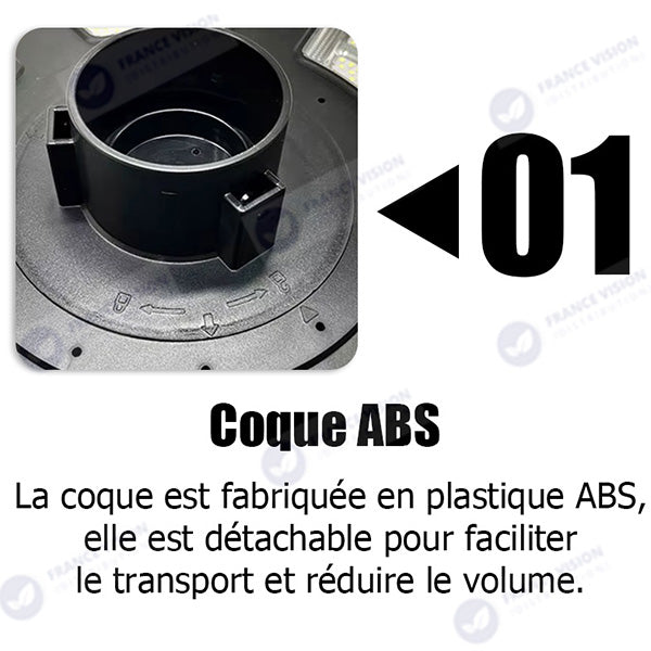 Lot de 5x Lampes solaires pour extérieur - Série OVNI CRYSTAL V2 - 300 Watts - 1900 Lumens - Angle 360° - IP65 - Lampe 55 x 55 cm - Panneau polycristallin 42 x 35 cm - Tube d'insertion 60/76 mm - Détecteur de mouvement - Télécommande - 6000k