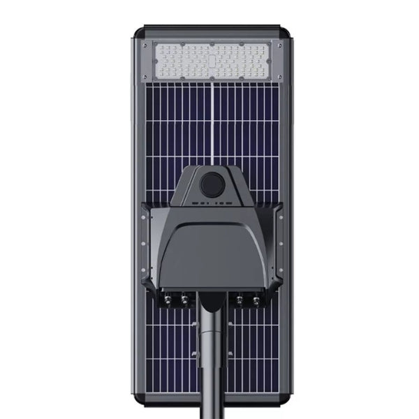Lot de 4x Lampes de rue solaires - Série STARSHIP ELITE - 12 800 Lumens - Angle 150x70° - IP65 - 3000k/4000k/6000k au choix - Structure ALUMINIUM - Tube d'insertion 76mm - Régulateur MPPT - Détecteur de mouvement - Télécommande - Garantie 3 ans