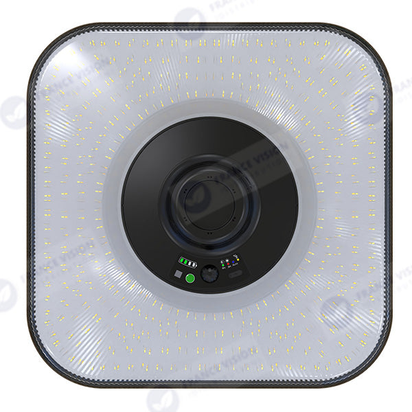 Lot de 5x Lampes solaires - Série OVNI SUN FLOWER V2 250 - CCT (3000k+6500k) - Rendu Lumineux 250 Watts - 1500 Lumens - Angle 120° - IP65 - 44 x 44 x 10 cm - Panneau MONOCRISTALLIN - Détecteur de mouvement - Télécommande - Capteur crépusculaire