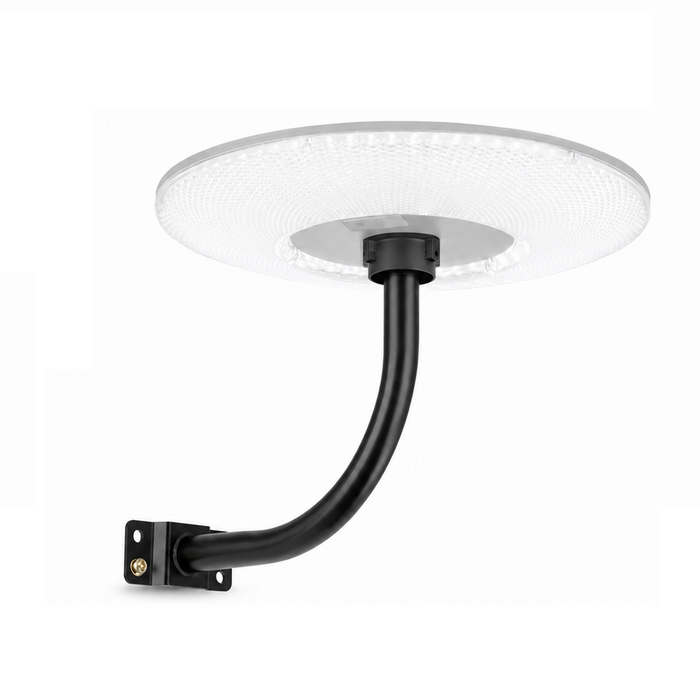 Support mural ou de mât pour lampe – Perpendiculaire rond - CIRCLE V3 – Diamètre 60mm – Longueur 50cm – Couleur NOIR - Modèle renforcé avec antirouille