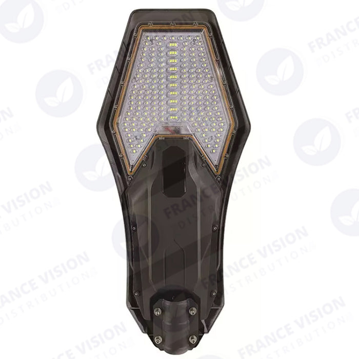 Lot de 4x Lampes de rue solaires - Série INTERSTELLAR ELITE PIR - 800 Watts - 5600 Lumens - Angle 150*70° - IP66 - Lampe 75 x 34 x 10 cm - Panneau 67 x 45 x 3 cm - Contrôleur intelligent - Télécommande - Support inclus - Détecteur de mouvement - 6000k