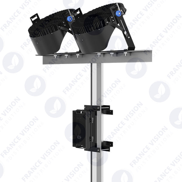 Projecteur de stade - Série ROUND V2 - 500 Watts -  95 000 Lumens - 190 Lumens/Watt - Angle 20° /  30° / 45° / 60° au choix - IP66 - 59 x 51 x 26 cm - 3000k à 6500k - Dimmable - Transformateur SOSEN - Garantie 5 ans