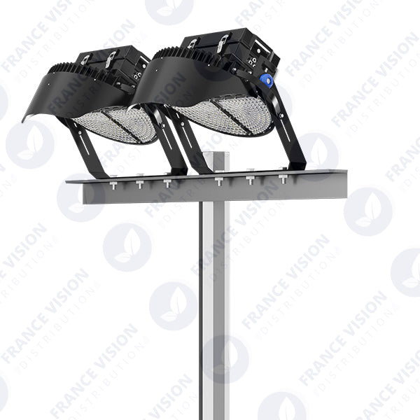 Projecteur de stade - Série ROUND V2 - 500 Watts -  95 000 Lumens - 190 Lumens/Watt - Angle 20° /  30° / 45° / 60° au choix - IP66 - 59 x 51 x 26 cm - 3000k à 6500k - Dimmable - Transformateur SOSEN - Garantie 5 ans