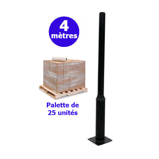 Palette de 25x Mâts / Poteaux pour lampe de rue - Série STANDARD - 4 mètres - Couleur Noir