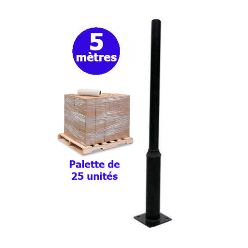 Palette de 25x Mâts / Poteaux pour lampe de rue - Série STANDARD - 5 mètres - Couleur Noir