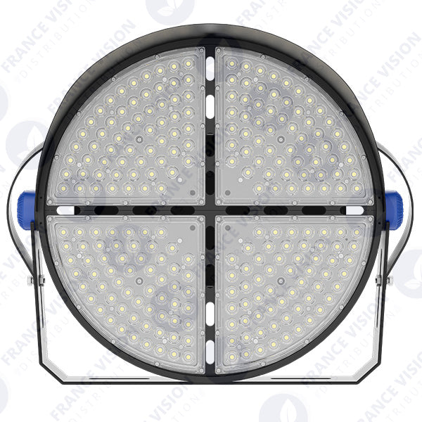 Projecteur de stade - Série ROUND V2 - 500 Watts -  95 000 Lumens - 190 Lumens/Watt - Angle 20° /  30° / 45° / 60° au choix - IP66 - 59 x 51 x 26 cm - 3000k à 6500k - Dimmable - Transformateur SOSEN - Garantie 5 ans