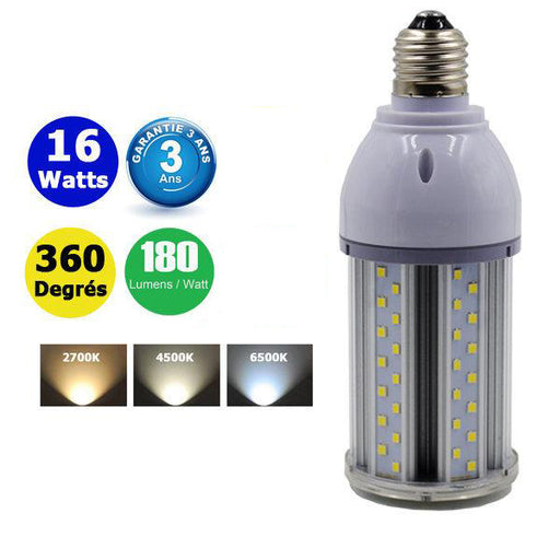 Ampoule LED E27 / E40 au choix - Série CL6 - 16 Watts - 2880 Lumens - 180 Lumens/Watt - 64 x 167 mm - Angle 360° - IP44