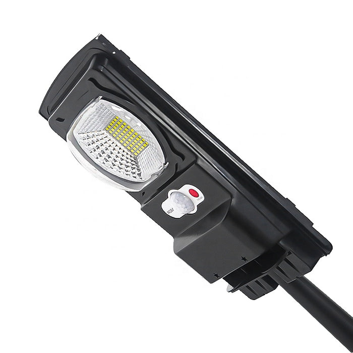 Lampe de rue solaire - Série CYCLOPE - Rendu lumineux 80 Watts - Angle éclairage 180 ° - IP67 - 25 x 14 x 4 cm - Avec capteur crépusculaire – Support mural intégré – Couleur 6000K