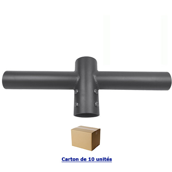 Carton / Lot de 10x Doubles têtes de mât perpendiculaire - Insertion mât diamètre 80mm / Support 60mm