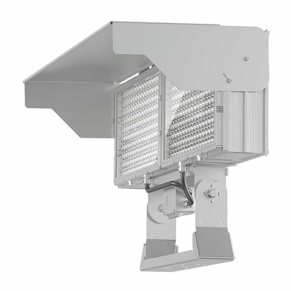 Projecteur de stade haute puissance LED - Série JAGUAR - 1200 Watts - 168 000 Lumens - 140 Lumen/Watt - IP66 - IK08 - Angle MBP70 - 92 x 56 x 13 cm - Transformateur Inventronics - Garantie 5 ans