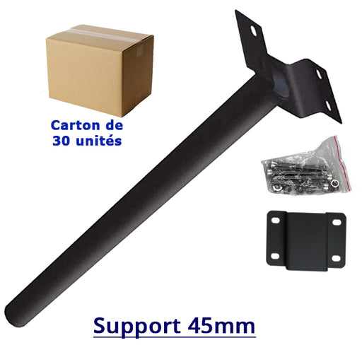 Carton / Lot de 30x Supports muraux pour Candélabre / Lampe de rue et parking – Diamètre 45mm