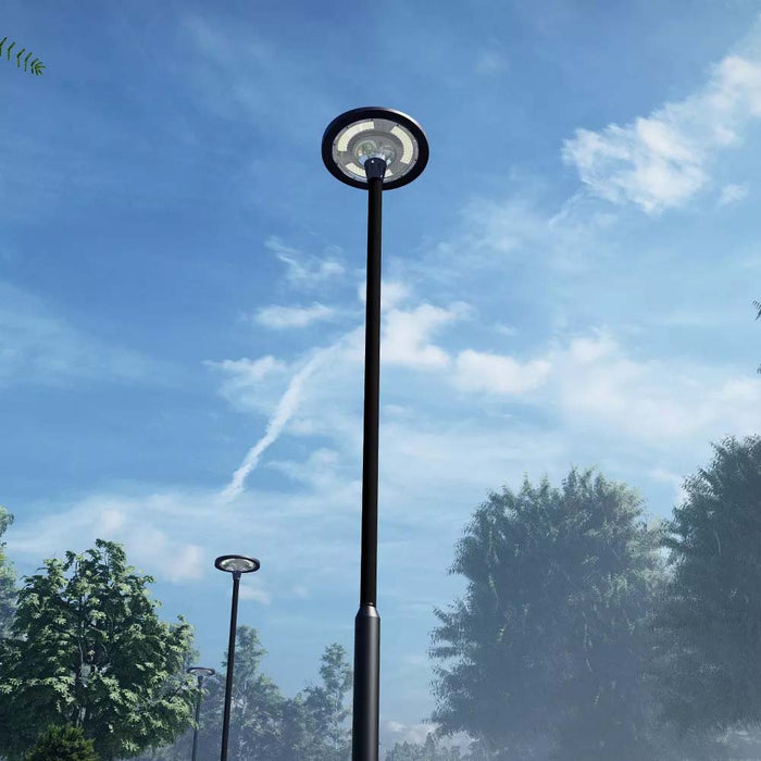 Palette de 14x Lampes LED solaires  - Série OVNI FUTUR - RGBWW - Type UFO - 1200 Watts - 2800 lumens - Panneau Monocristallin - Diamètre tube d'insertion 76 mm - Télécommande - Couleur 3000K / 6000K / RGB