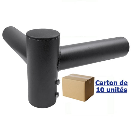 Carton / Lot de 10x Doubles têtes de mât perpendiculaire - Insertion mât diamètre 80mm / Support 60mm