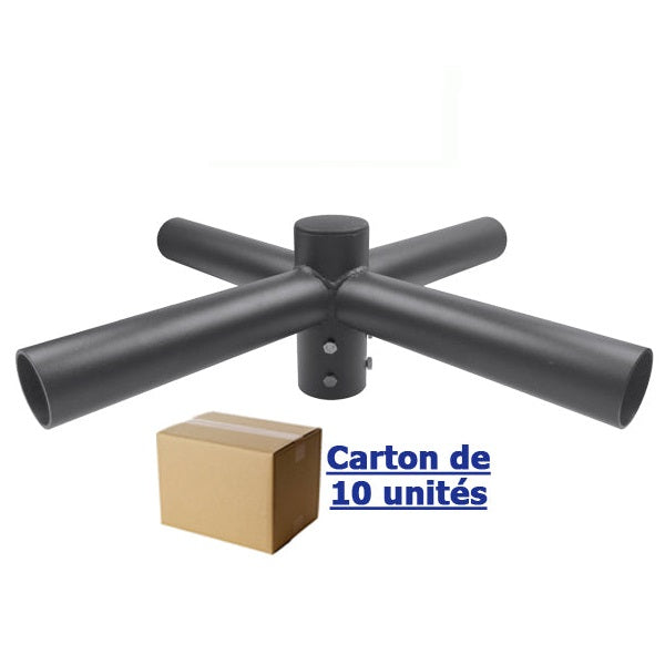 Carton / Lot de 10x Quadruples têtes de mât perpendiculaire - Insertion mât diamètre 80mm / Support 60mm